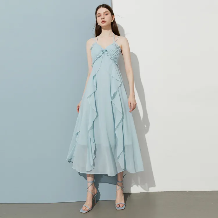DPLAY Slip Dresses Women's Glacier Blue-4