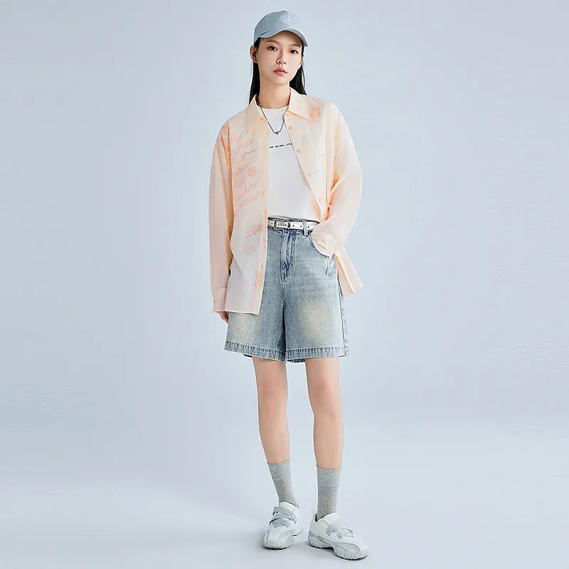 LEDIN x QIXIANSHENGMIAOXIAOJIE,LIANMINGKUAN Shirt Women's Salt Pink-3