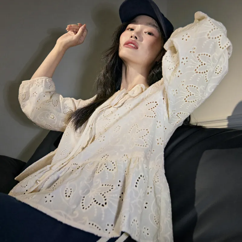 KUOSE Shirts Women's Apricot-2