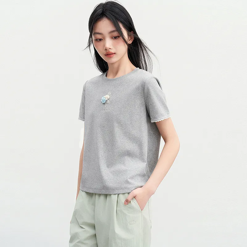 LEDIN T Shirt Women's Lunar Rock Gray-4
