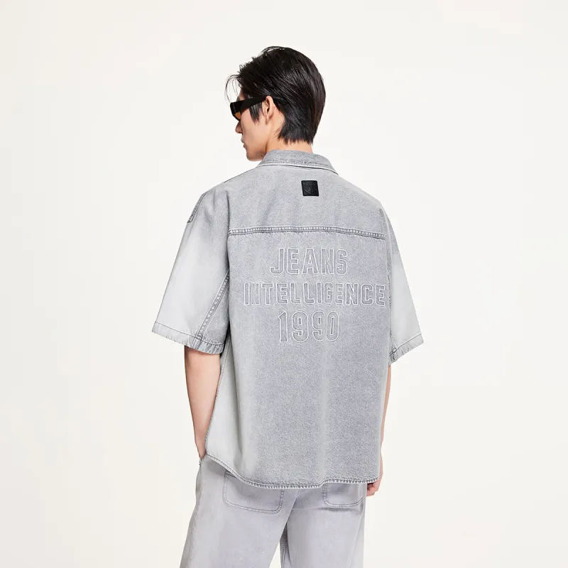 JACK JONES· Shirt Men's A17 Medium Gray Denim-2