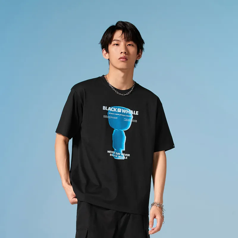 HLA JEANS T Shirts Men Black B8-4
