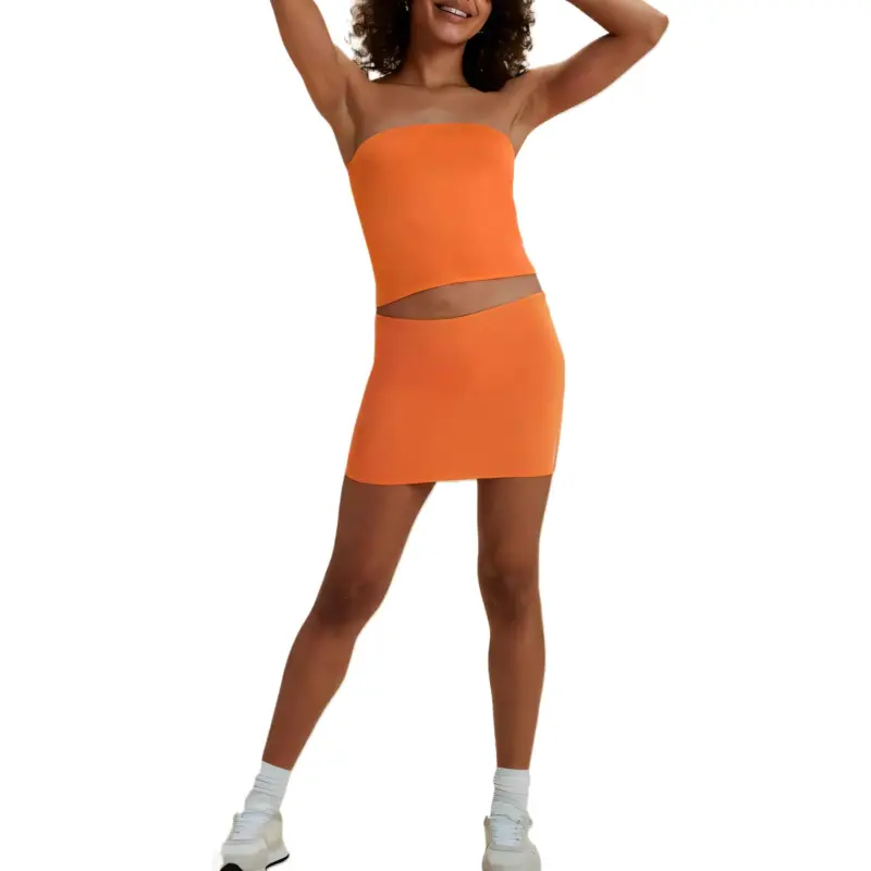 Speedo FLU3NTE Solid Convertible Bikini Tube Top Orange Bikini Women's-16