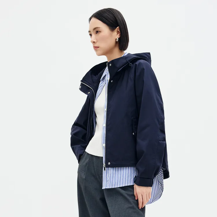 SHUIYUNJIAN Trench Coat Women's Navy Blue-3