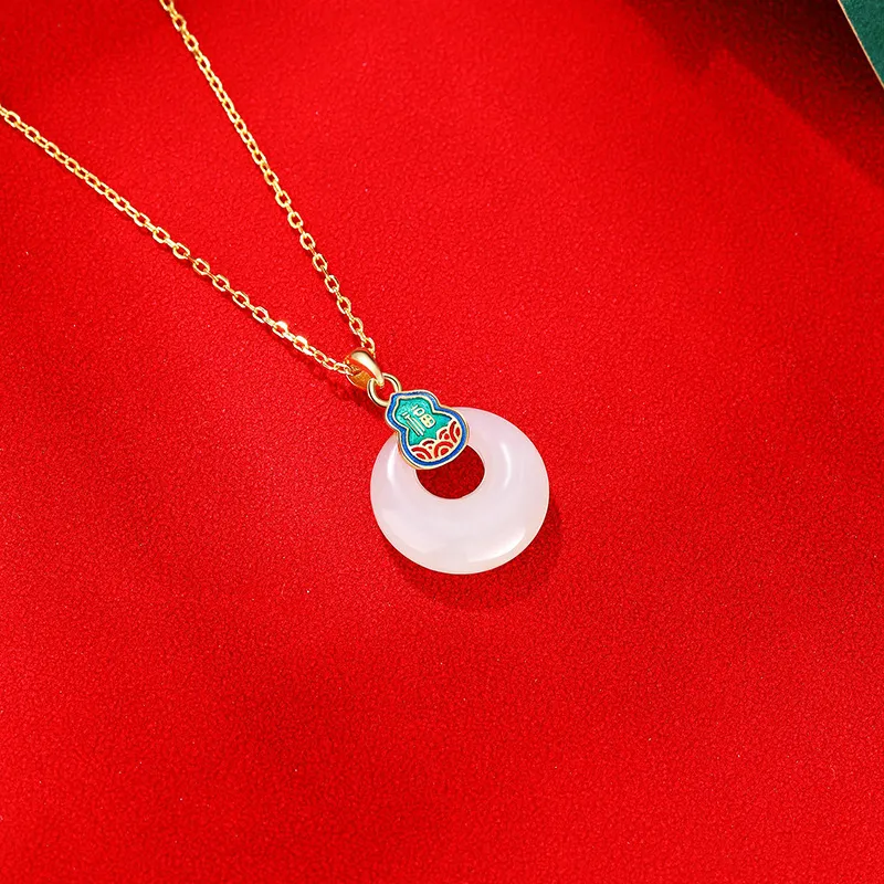 Royal Heaven's Choice Hetian Jade Necklaces Pale Greenish White Jade Unisex-4