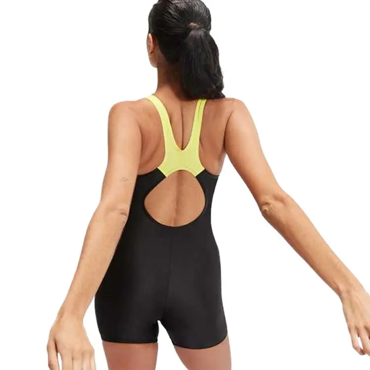 Speedo One piece Swimsuit Women's Black Yellow-2
