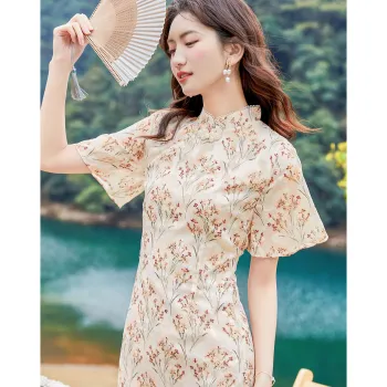 Like The Age Of Water Short Sleeved Dress Women's Multicolor