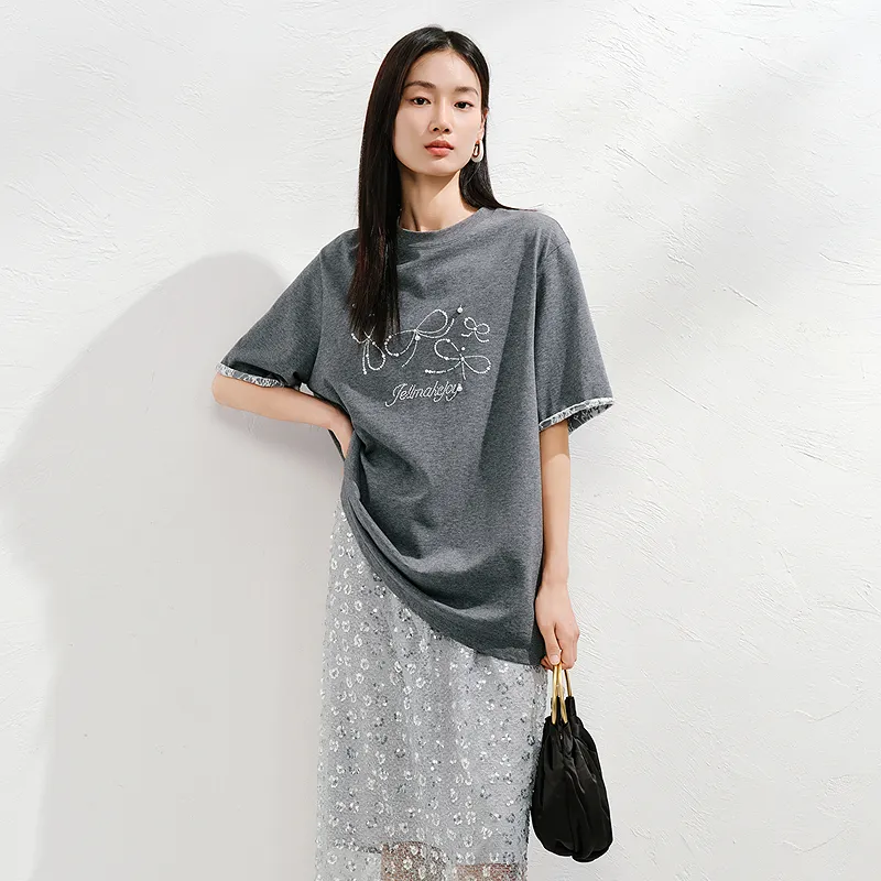 JZ. ANNAKRO T Shirts Women's Gray-4