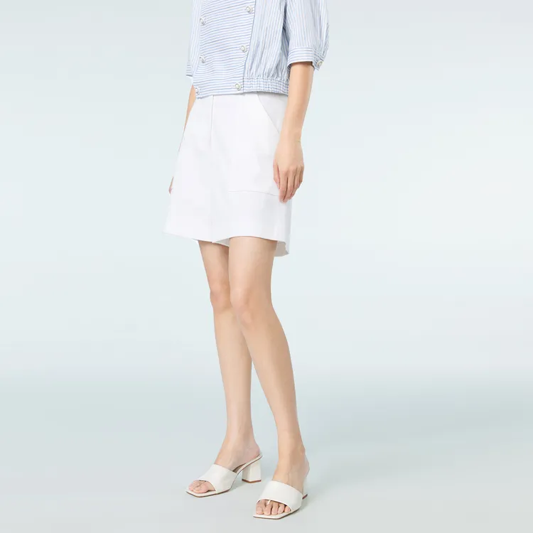 OVV Casual Shorts Women's Raw White Solid Color 02-4