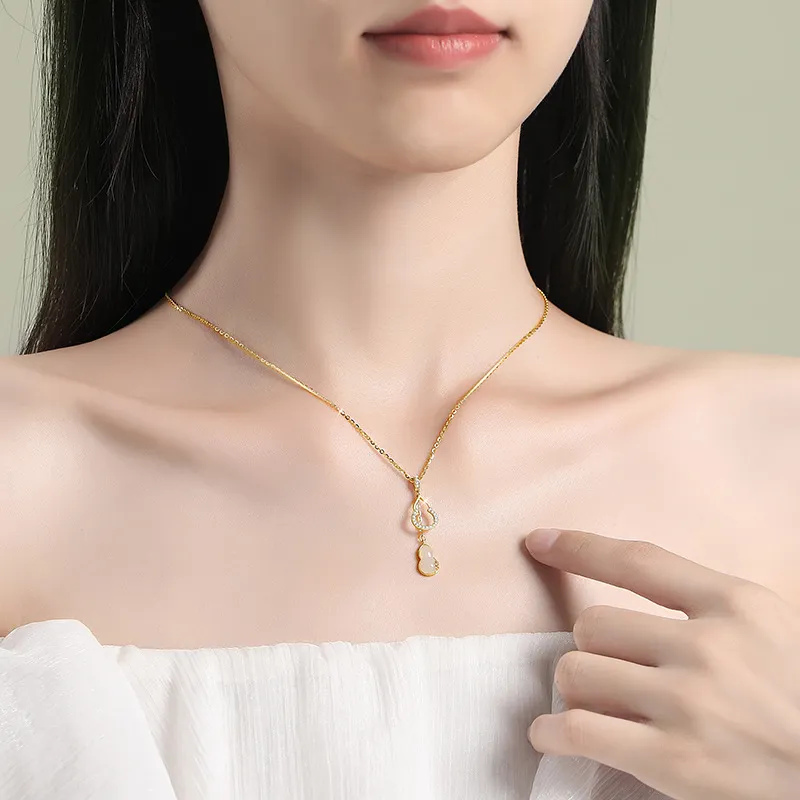 Happy Tide 925 Sterling Silver Collarbone Chain Women's Gold-3