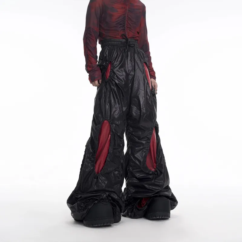 START EXCEED END Drawstring Casual Wide Leg Floor Length Pants Unisex Black Pants-5