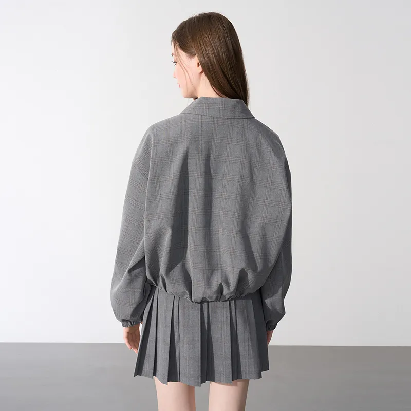 LEDIN Cropped Coat Women's Tin Gray-5