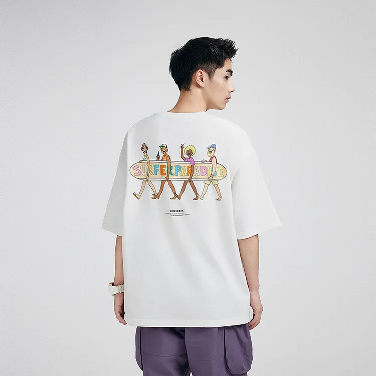 Zola X PEACEBIRD MEN T Shirts Men White Batch 1 Loose Fit-4