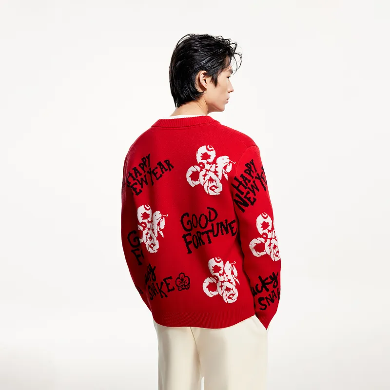 JACK&JONES Snake Year Collection Knitwear Men Red F16-3