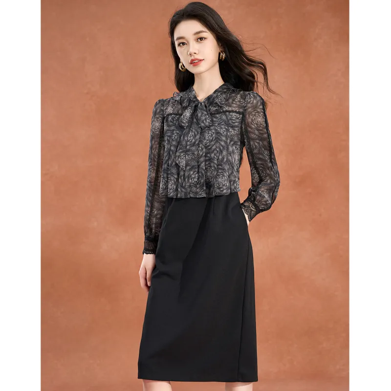 Mylan Long Sleeved Dress Women's Black-3