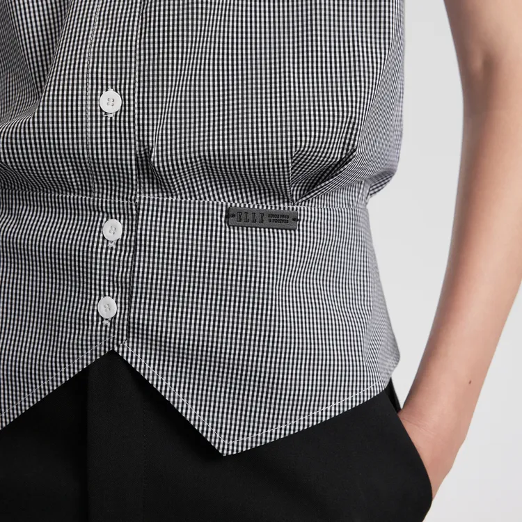 ELLE Shirts Women's Black White-5