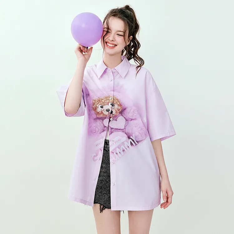 LEDIN Shirts Women's Purple In Stock-5