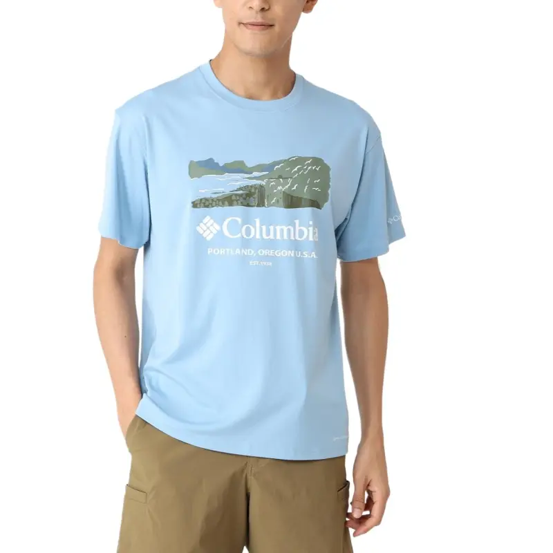 Columbia Lake Arrowhead T Shirt Men's Ripple Blue-2