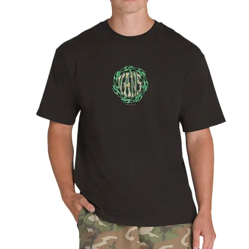 Vans 2K Flame T Shirt T Shirt Men's Black-1