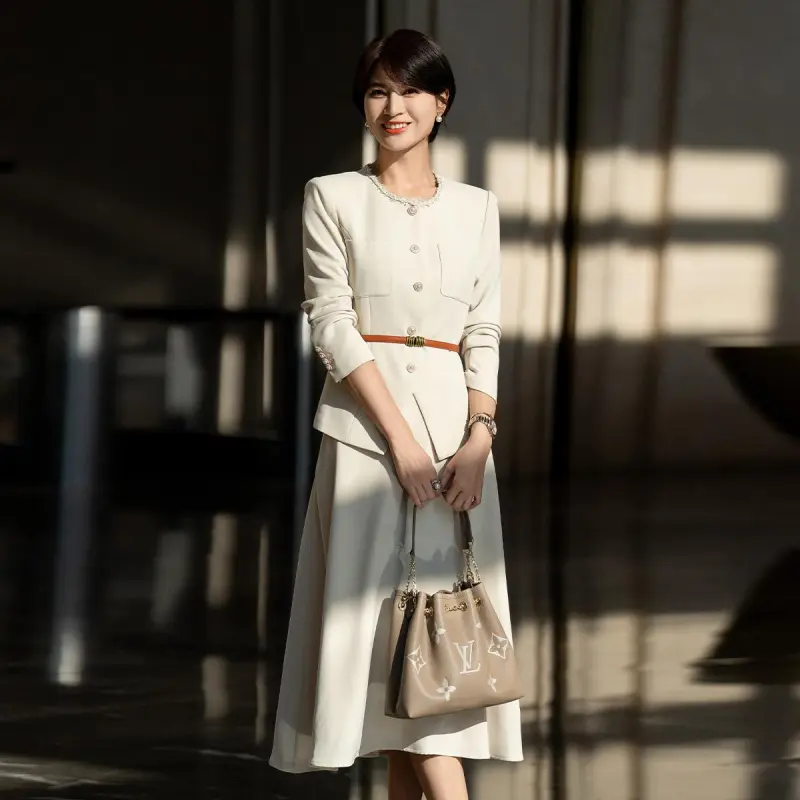 ONE SHALLOW Business Suits Women's Beige Apricot-2
