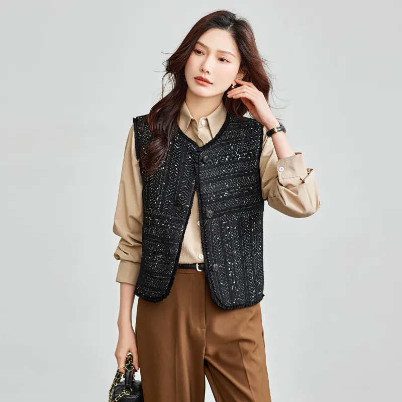 TERRE BLEUE Spring Fall Vest Loose Fit Women's-2