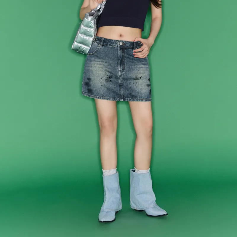 CHUU Casual Short Skirts Women's Denim Blue-2