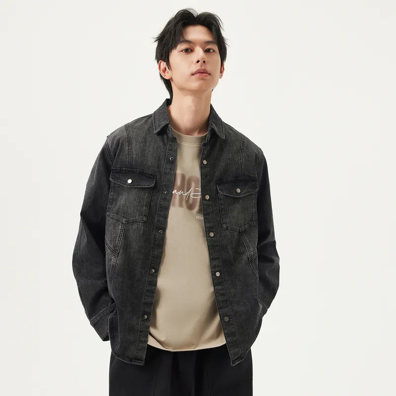 Gxg Jeans Jackets Coats Men's Black-3