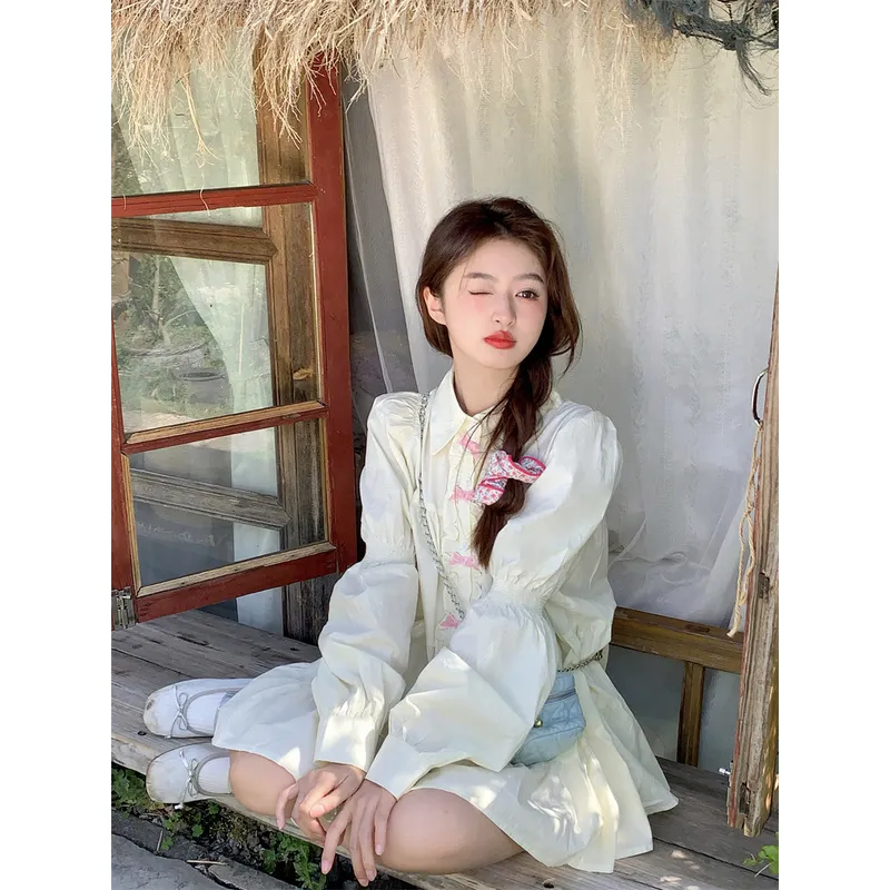 XIANSINIAO Long Sleeved Dress Women's-3