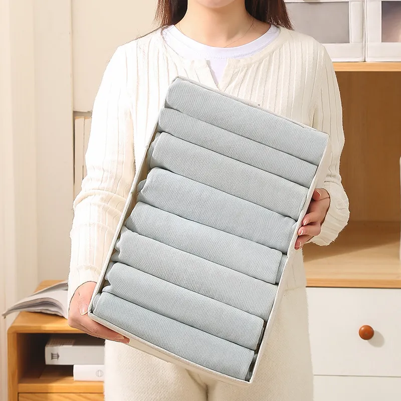 Yan Family Home Cotton Linen Blend Foldable Washed Pants Underwear Drawer Wardrobe Set-6