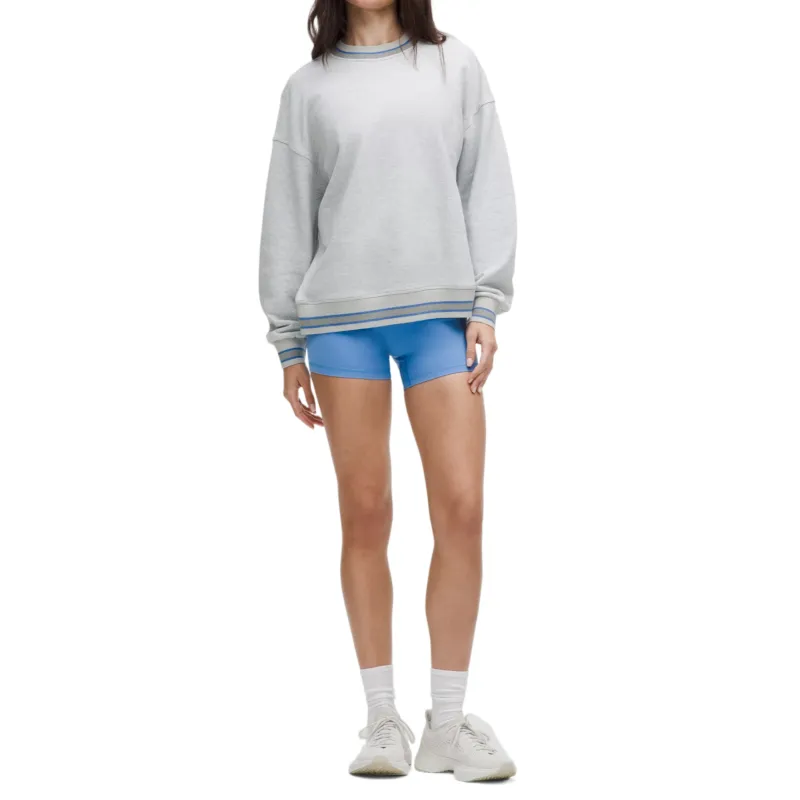 Lululemon Perfectly Oversized Sweatshirt Women's Ultimate Light Gray Heathered Core Ultra Light Grey/Pool Party-2
