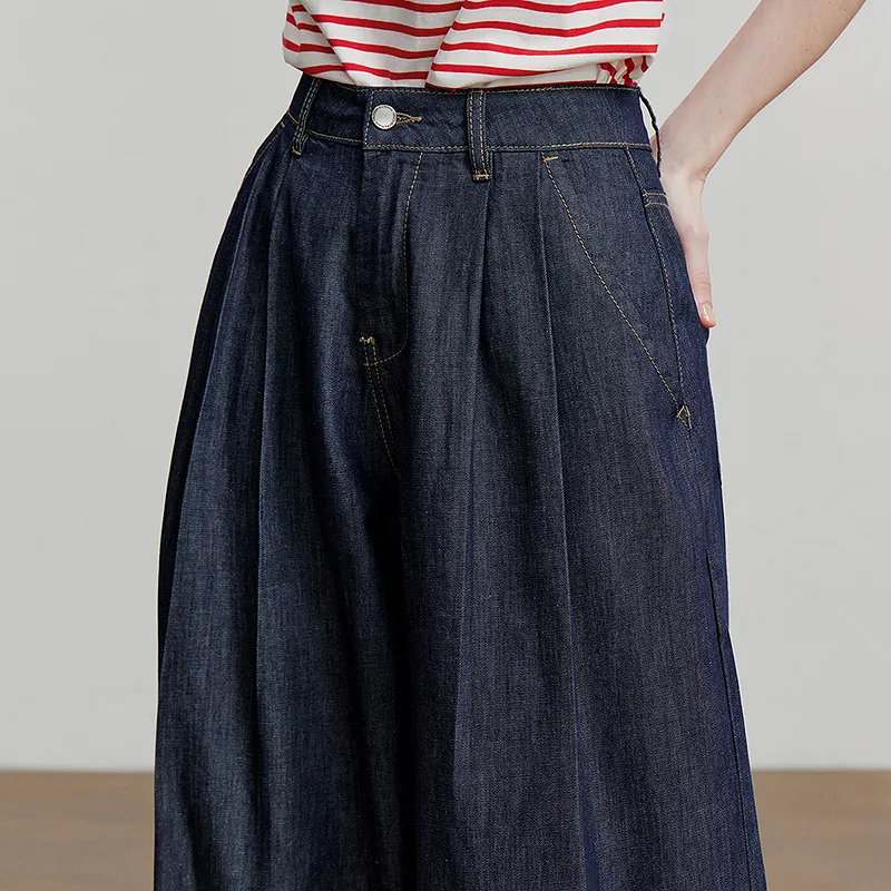 Initial language Jeans Women's Denim Dark Blue-4