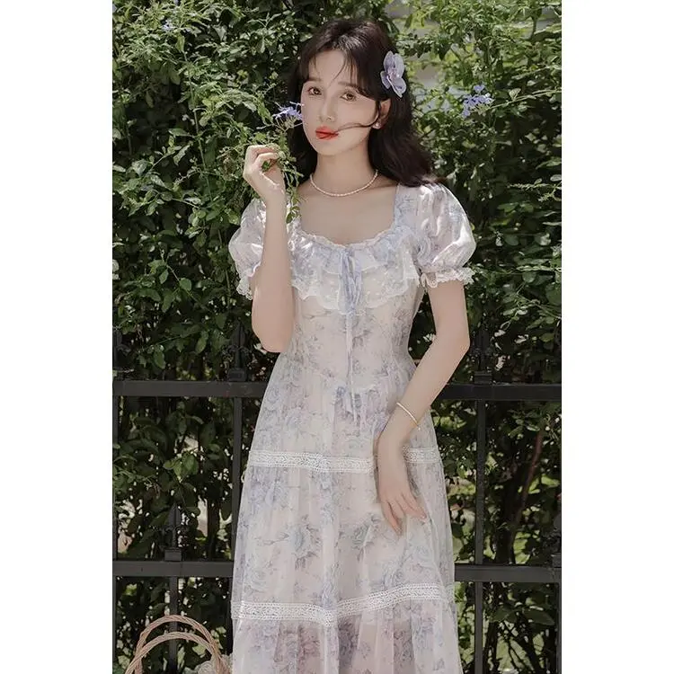 XIANSINIAO Short Sleeved Dress Women's-4