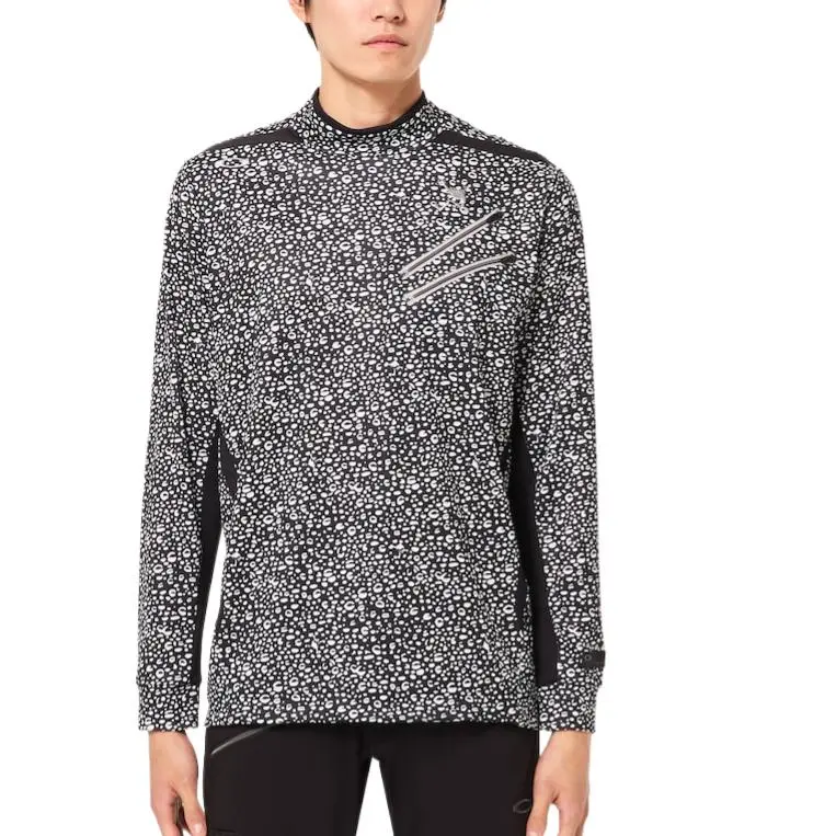 Oakley Skull Pliable LS Mock Shirt T-Shirt Men's Black Print-4