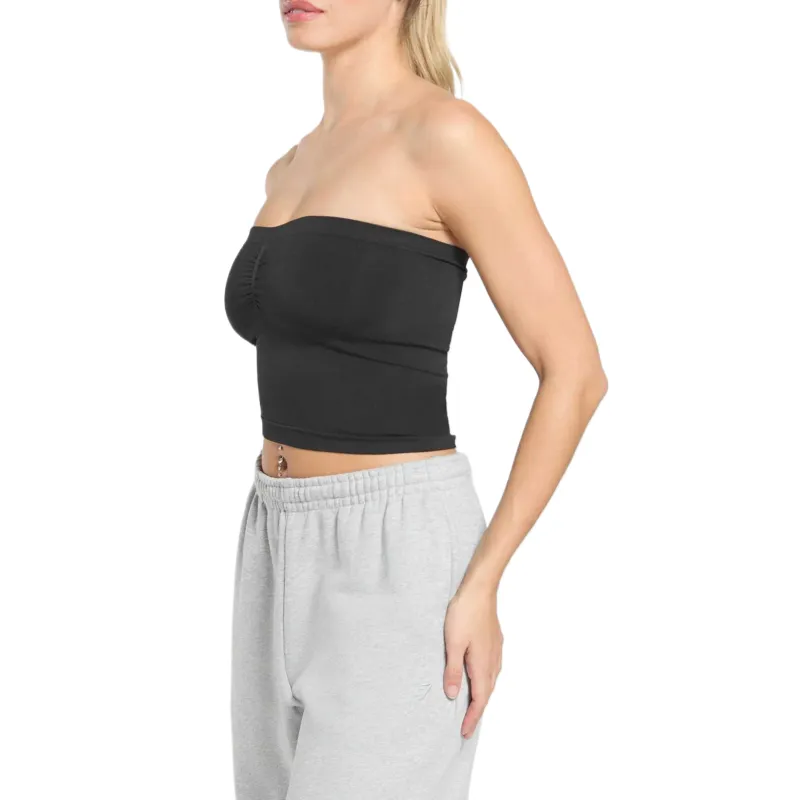GYMSHARK Strapless Top Women's Black-2