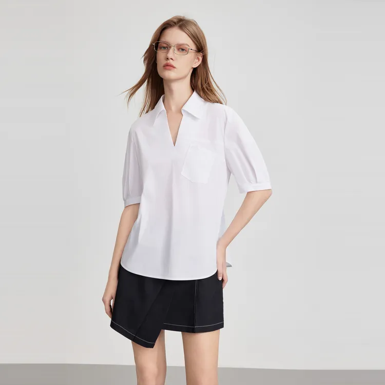 ELLE Shirts Women's White-2