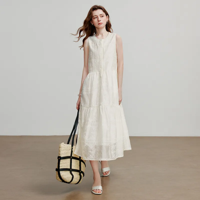 Initial Language Sleeveless Dress Women's-3