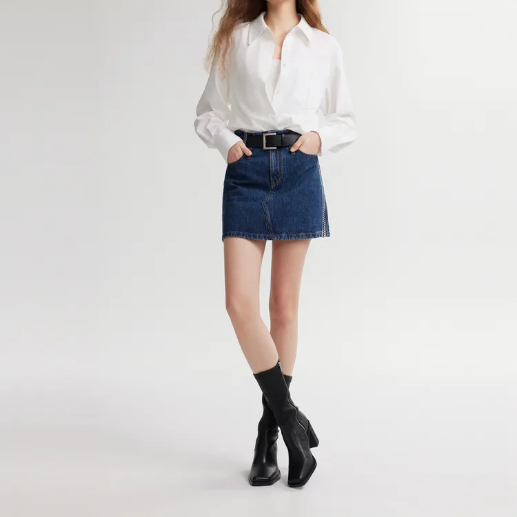 ELLE Casual Short Skirts Women's Dark Blue-2