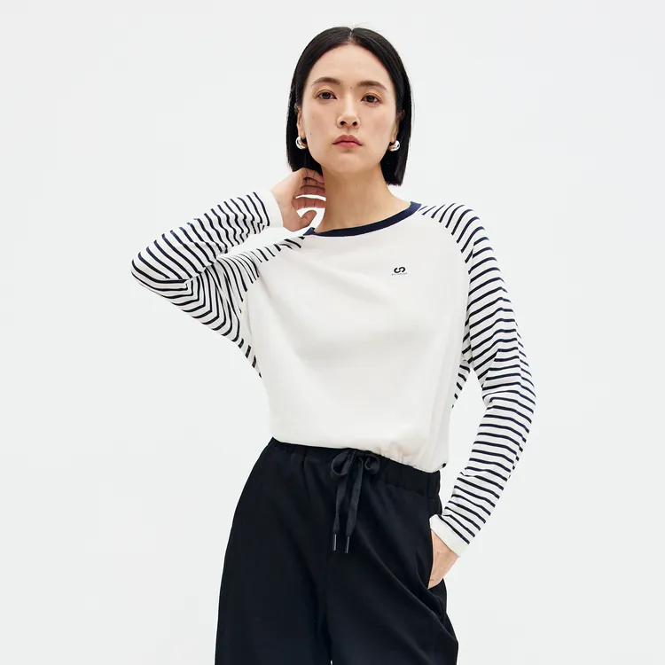 SHUIYUNJIAN Sweater Women's Raw White Strips-3