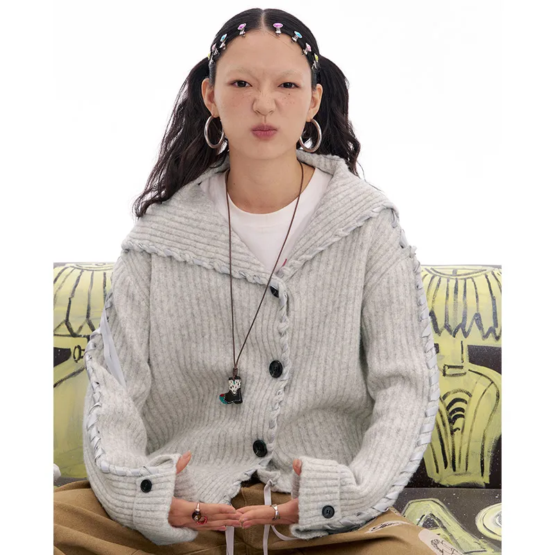 ELF SACK Sweater Women's Bear Gray-5