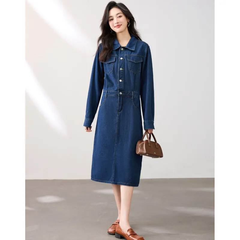 Like The Age Of Water Spring Dress Straight Women's Blue-1