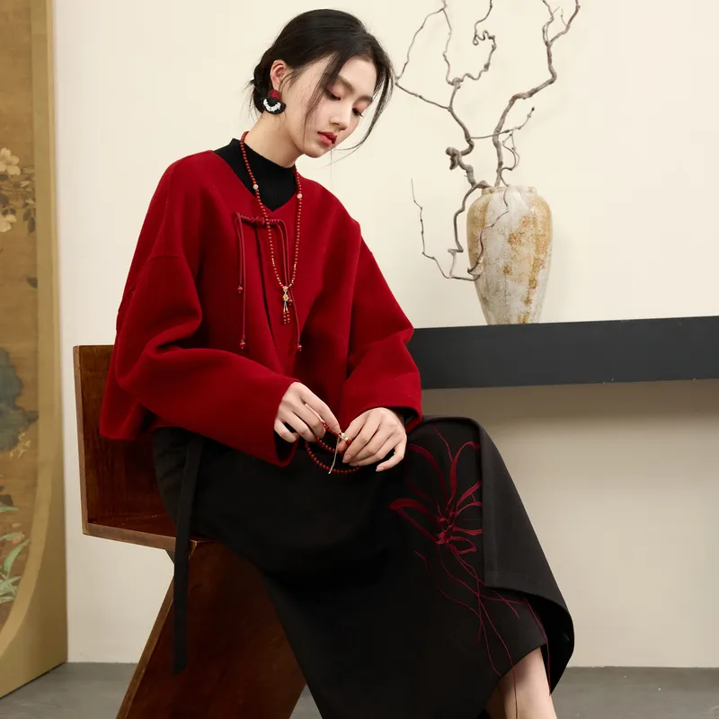 3COLOUR Casual Long Skirt Women's Classic Black-2