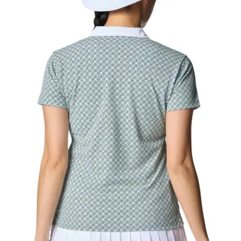 Under Armour ArmorDry Monogram Check Polo Shirt Women's Silica Dioxide Green/White 348