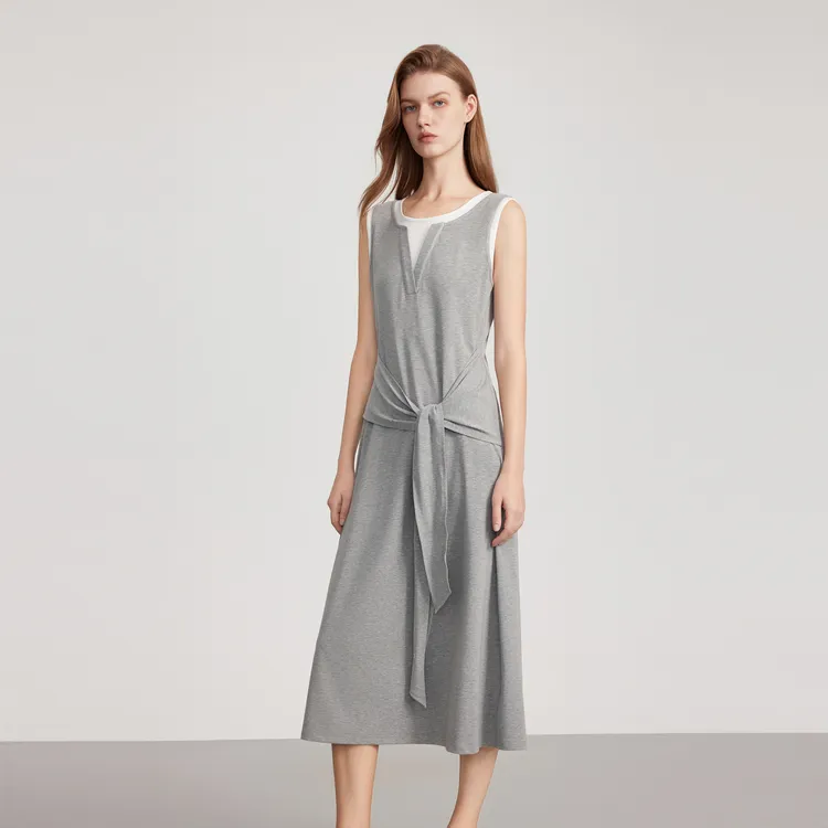 ELLE Sleeveless Dresses Women's Light Gray-3