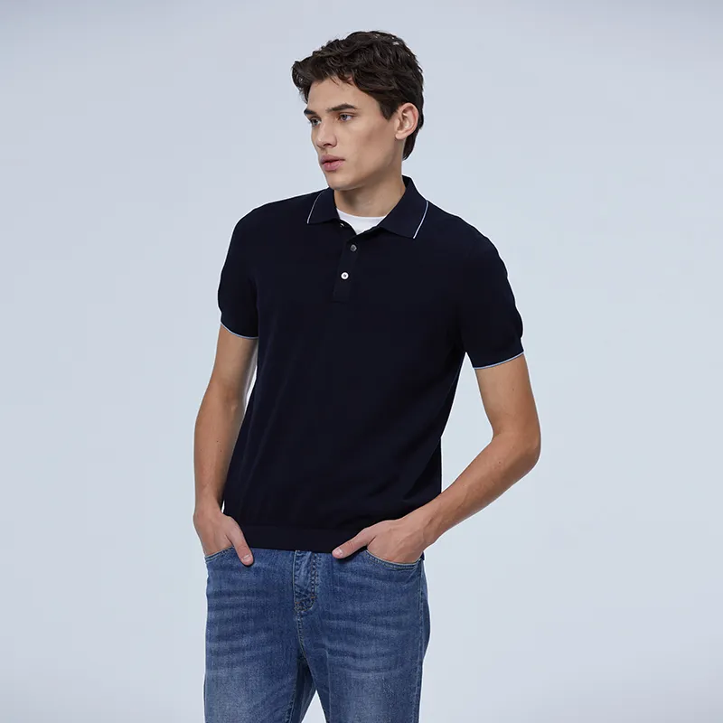 DIDIBOY T Shirts Men Navy Blue-2