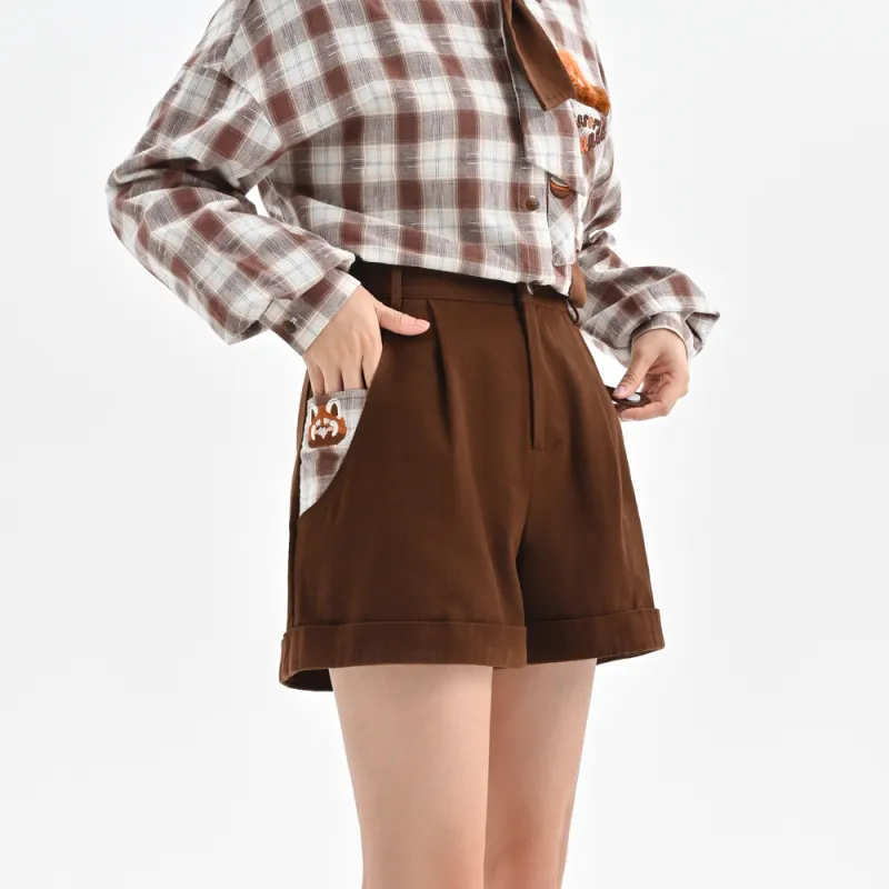 Snbl Casual Shorts Women's Dark Brown-3