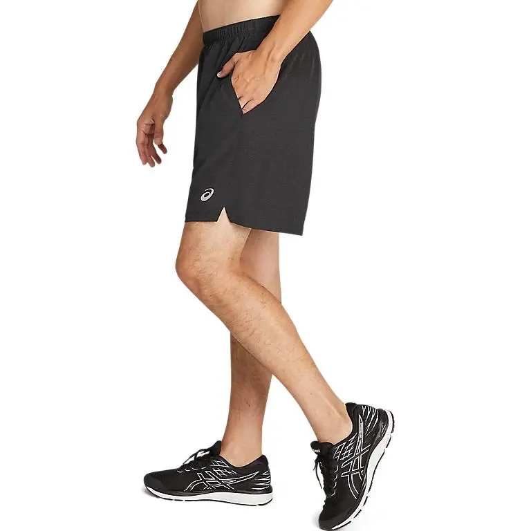 Asics 7IN 2 IN 1SPIRAL Casual Shorts Men's Performance Black Heather Print Stone Gray Leather-2