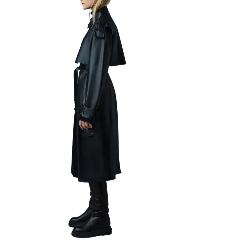 MACKAGE ADRIANA Trench Coat Women's Black-2