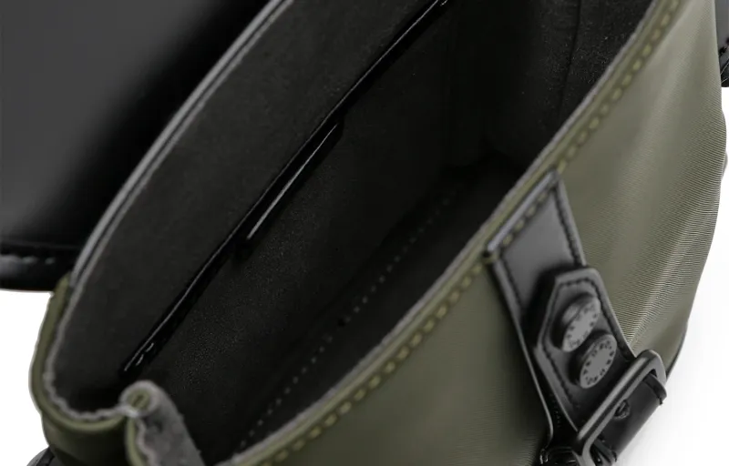 PEDRO Polyurethane Synthetic Leather Crossbody Bag, Shoulder Bag Trumpets Men's Black/Army Green-11
