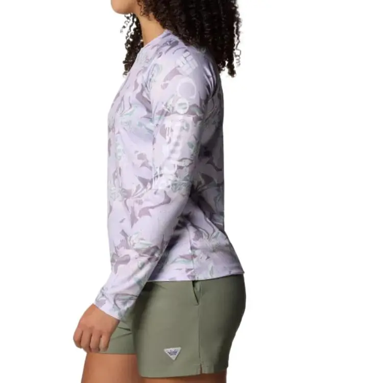 Columbia PFG Super Tidal Tee Shirt Women's Lavender Pearl Texture-2