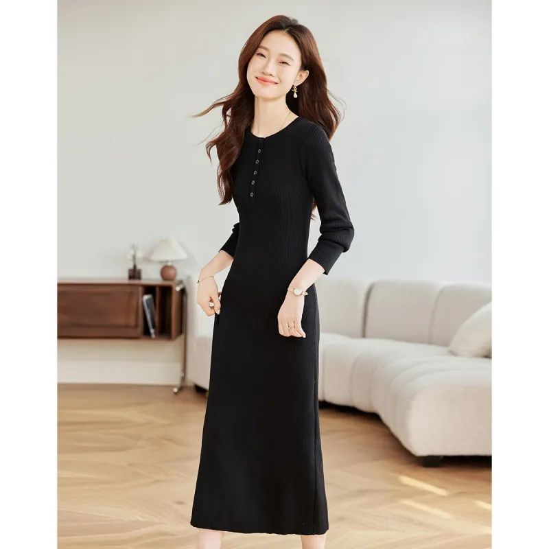 Love Elaine Long Sleeved Dress Women's Black-0